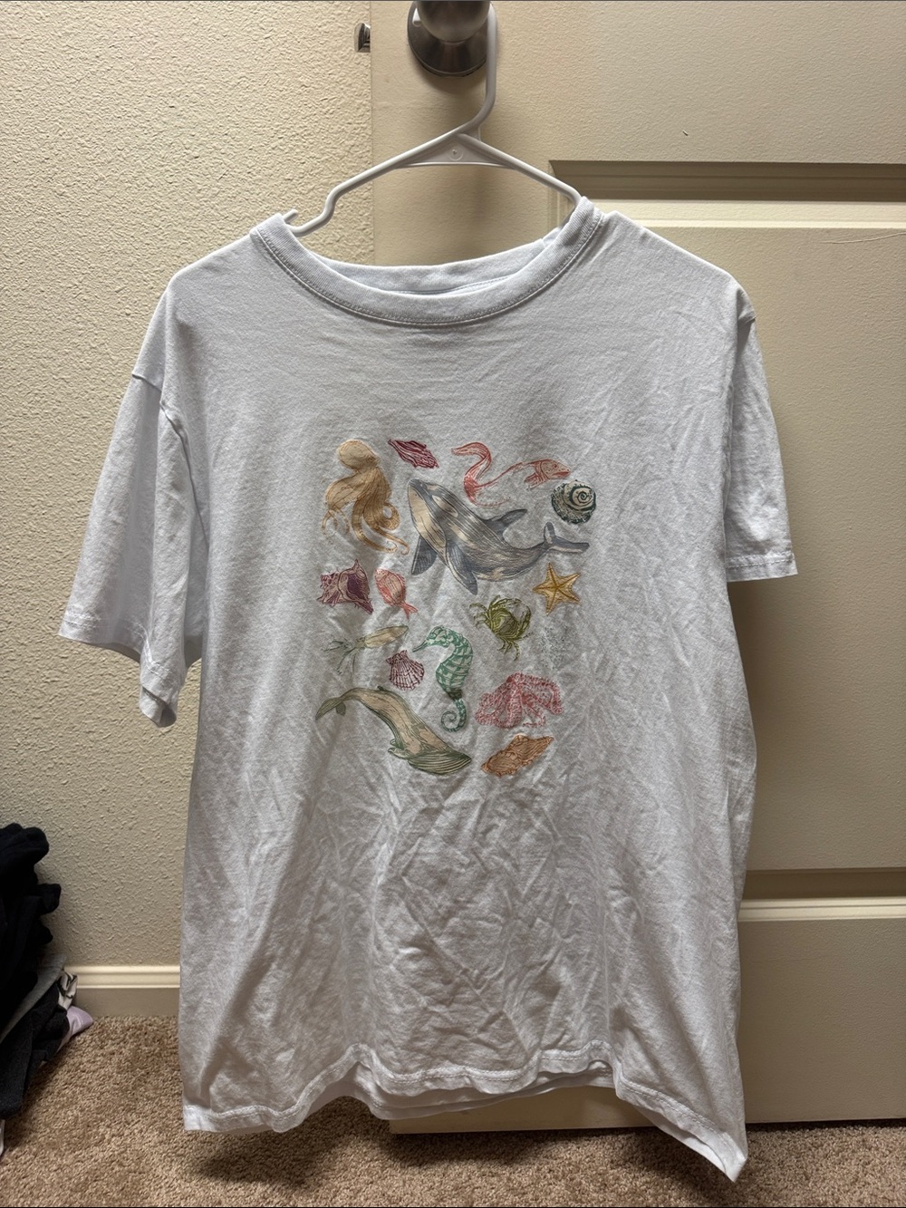 Kids White Graphic Sea Creatures T-Shirt
